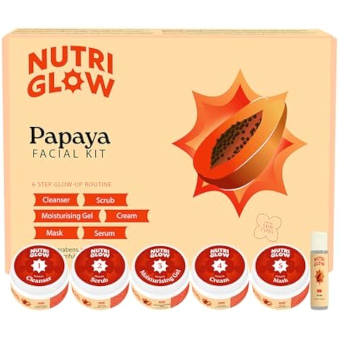 NUTRIGLOW طقم وجه فاكهة البابايا للرجال والنساء لبشرة متألقة (260 جرام - 10 مل) - Image 2